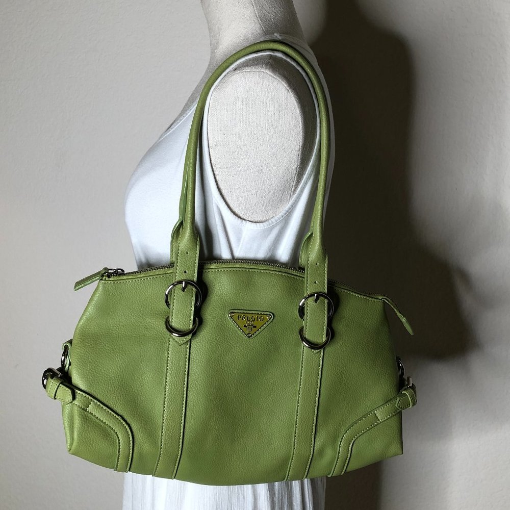 NEW "Pregio" Green Faux Leather Purse/ Handbag